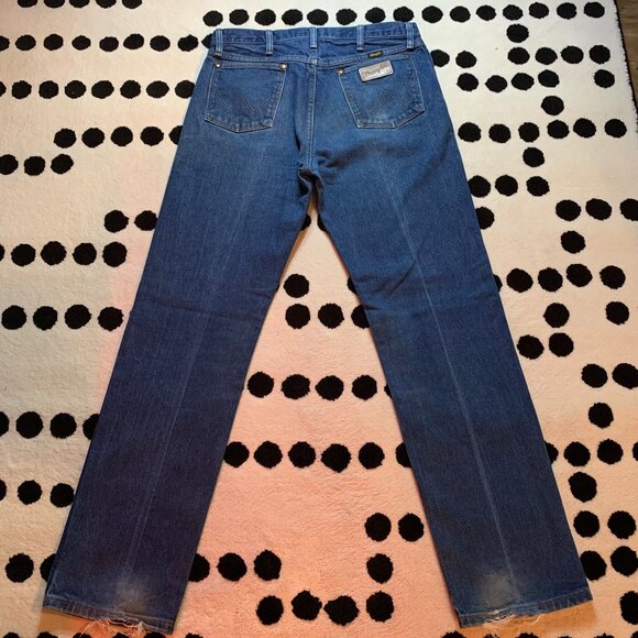 Wrangler Cowboy Cut Bootcut 13MWZ Faded Denim Western Jeans - Picture 1 of 13